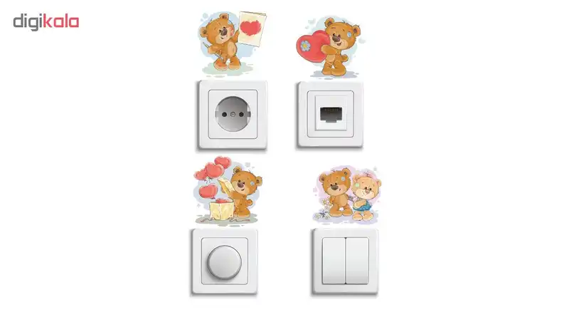 استیکر کلید و پریز طرح خرسهای مهربان کد 149 مجموعه 4 عددی