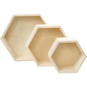 شلف دیواری طرح لانه زنبوری مجموعه 3 عددی