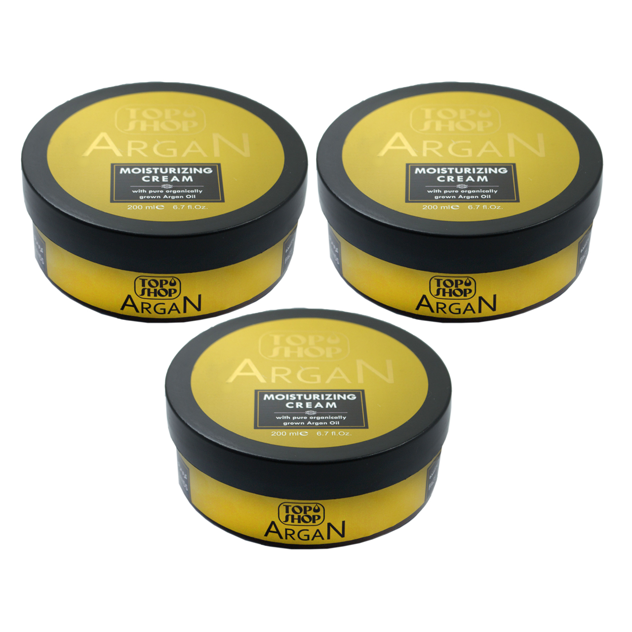 کرم مرطوب کننده تاپ شاپ مدل Argan Oil حجم 200 میلی لیتر مجموعه 3 عددی