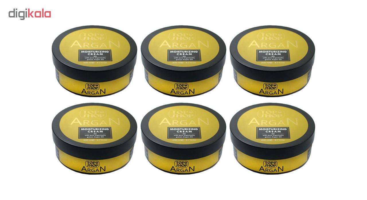 کرم مرطوب کننده تاپ شاپ مدل Argan Oil حجم 200 میلی لیتر مجموعه 6 عددی