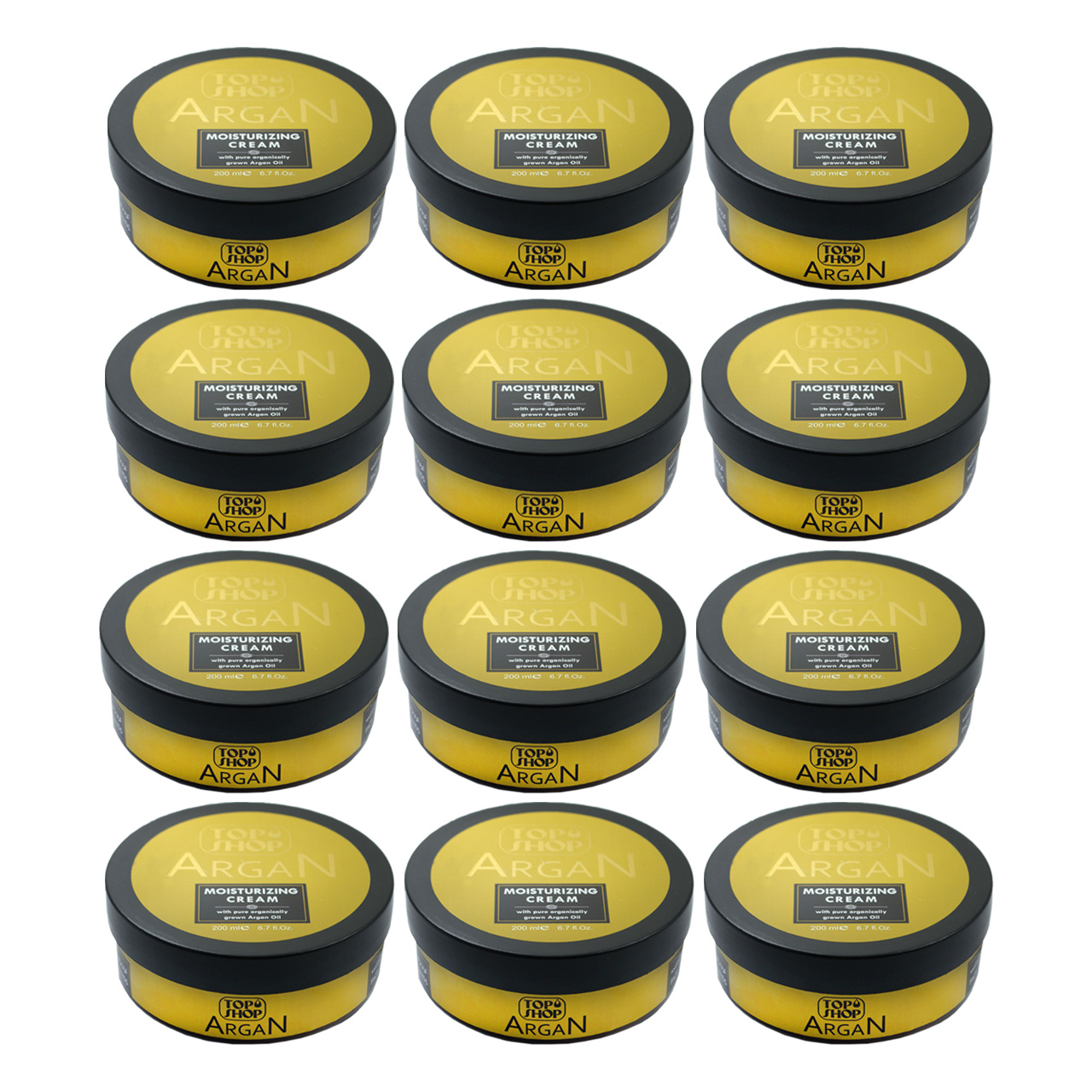 کرم مرطوب کننده تاپ شاپ مدل Argan Oil حجم 200 میلی لیتر مجموعه 12 عددی