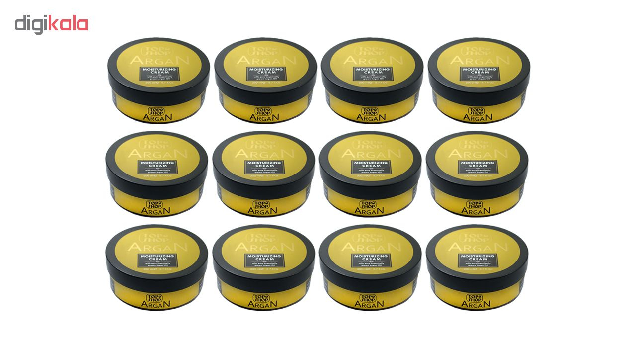 کرم مرطوب کننده تاپ شاپ مدل Argan Oil حجم 200 میلی لیتر مجموعه 12 عددی