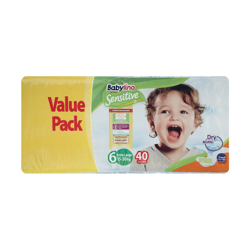 پوشک ضد حساسیت بیبی لینو مدل Value Pack سایز 6 بسته 40 عددی