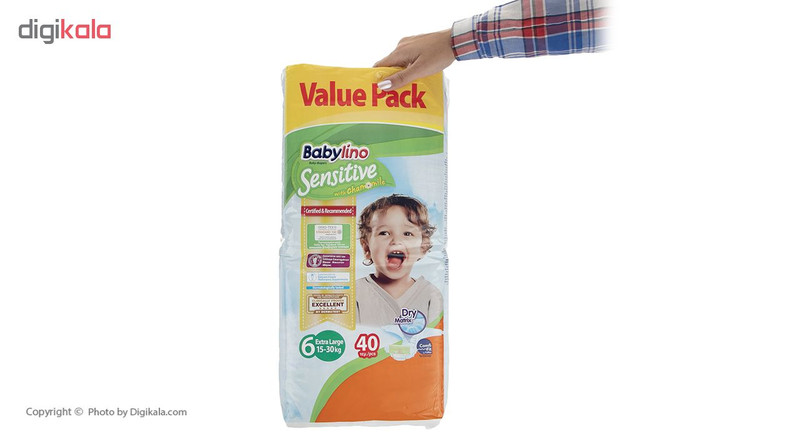 پوشک ضد حساسیت بیبی لینو مدل Value Pack سایز 6 بسته 40 عددی