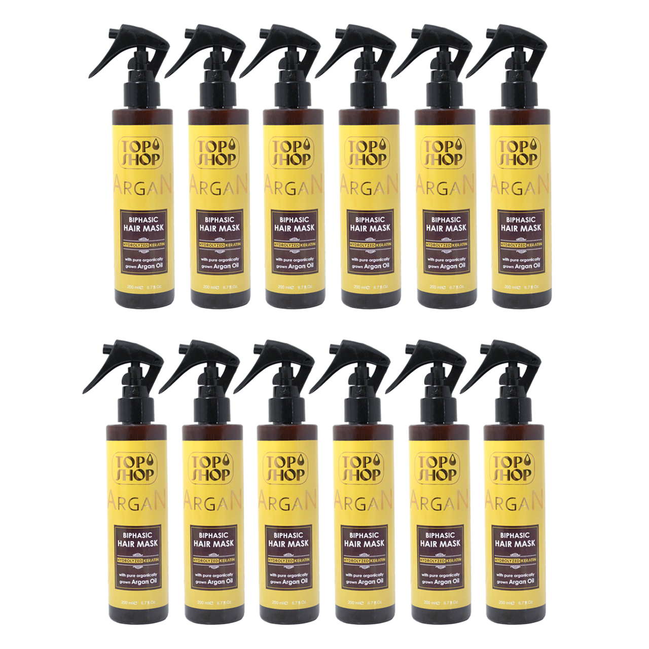 ماسک مو تاپ شاپ مدل Argan Oil حجم 200 میلی لیتر مجموعه 12 عددی