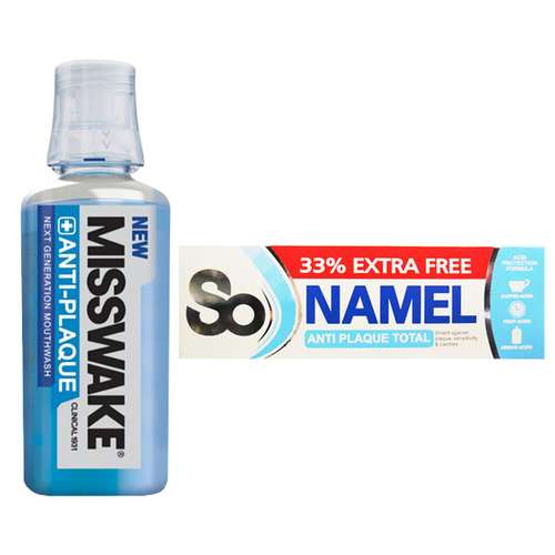 خمیر دندان میسویک مدل ANTI PLAQUE حجم 75 میلی لیتر به همراه دهان شویه حجم 400 میلی لیتر