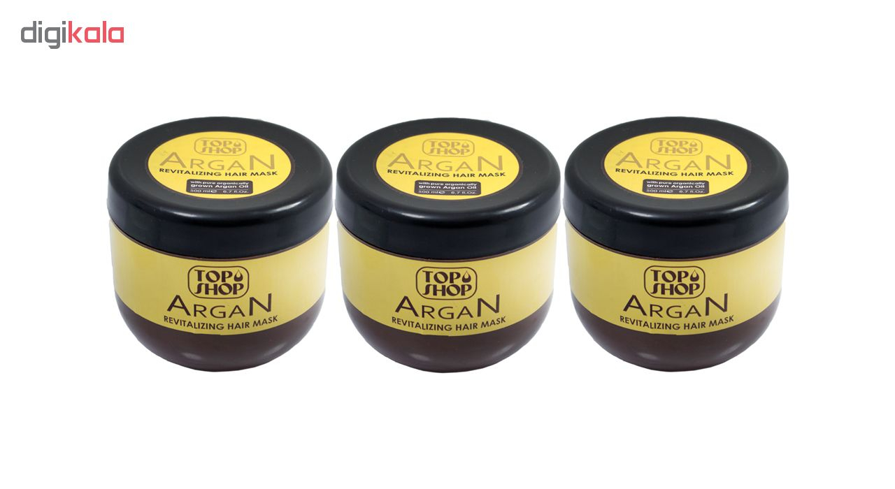 ماسک مو تاپ شاپ مدل Argan Oil کد 01 حجم 500 میلی لیتر مجموعه 3 عددی