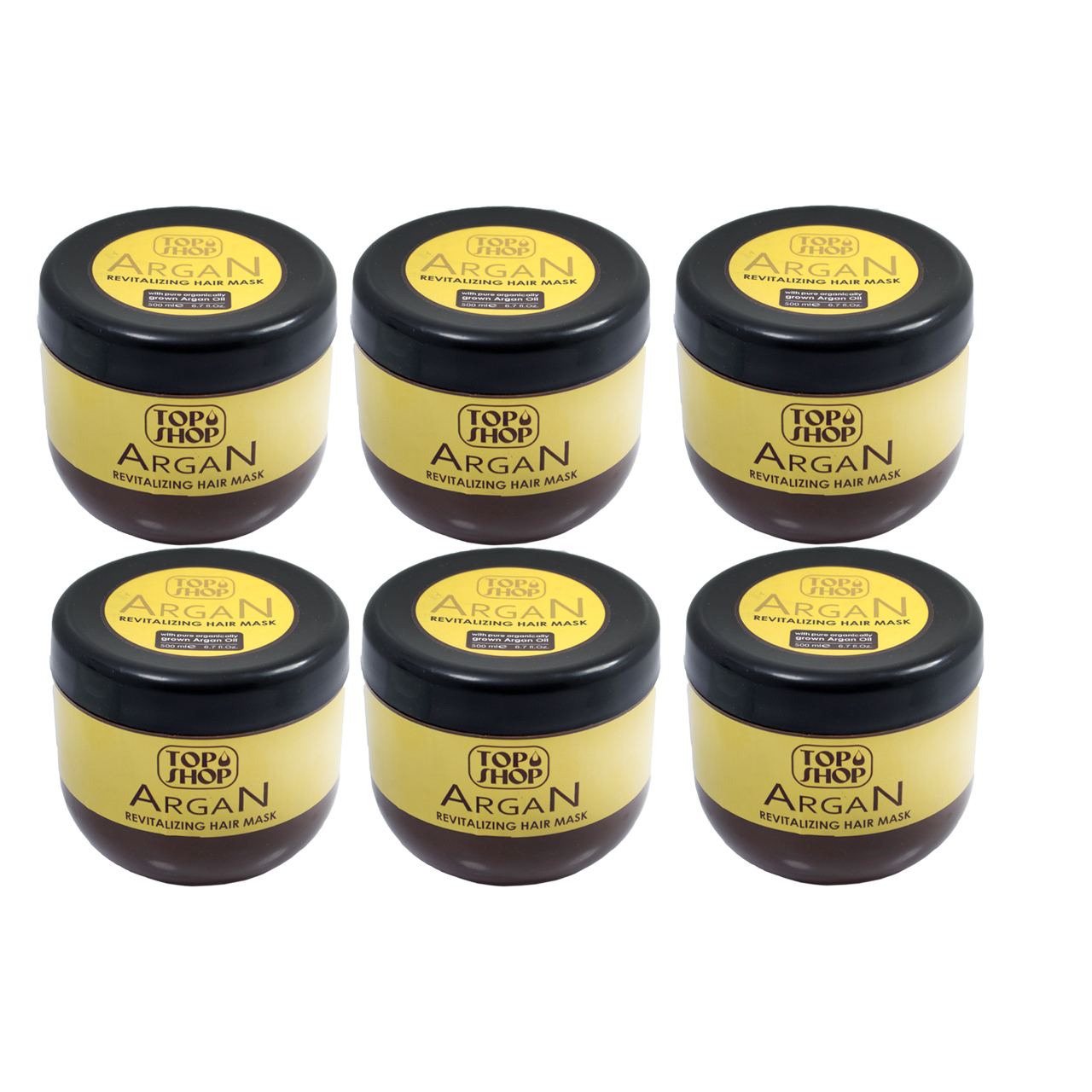 ماسک مو تاپ شاپ مدل Argan Oil کد 01 حجم 500 میلی لیتر مجموعه 6 عددی