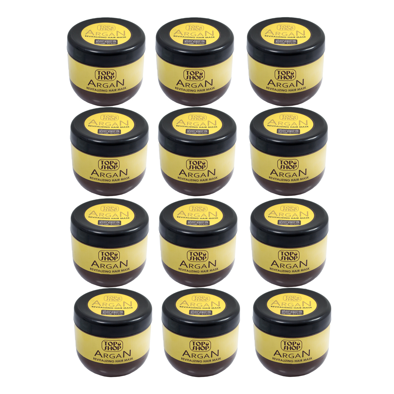 ماسک مو تاپ شاپ مدل Argan Oil کد 01 حجم 500 میلی لیتر مجموعه 12 عددی