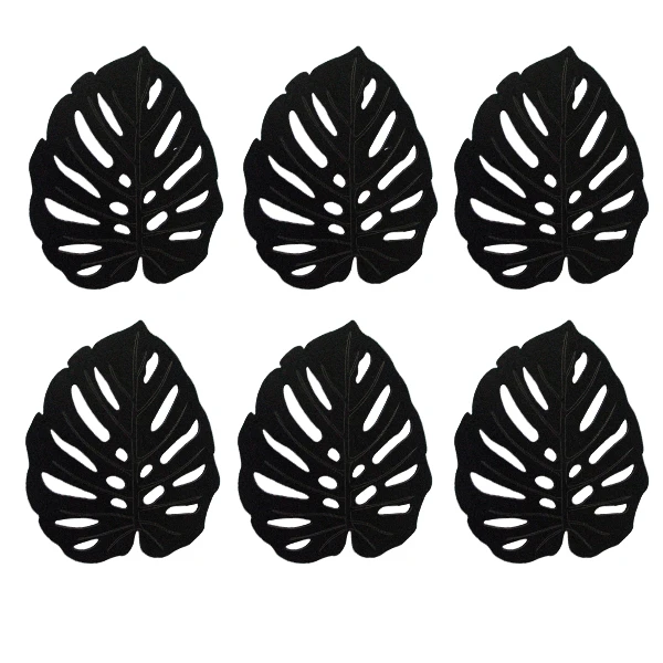 زیر لیوانی طرح برگ کد H001 بسته 6 عددی