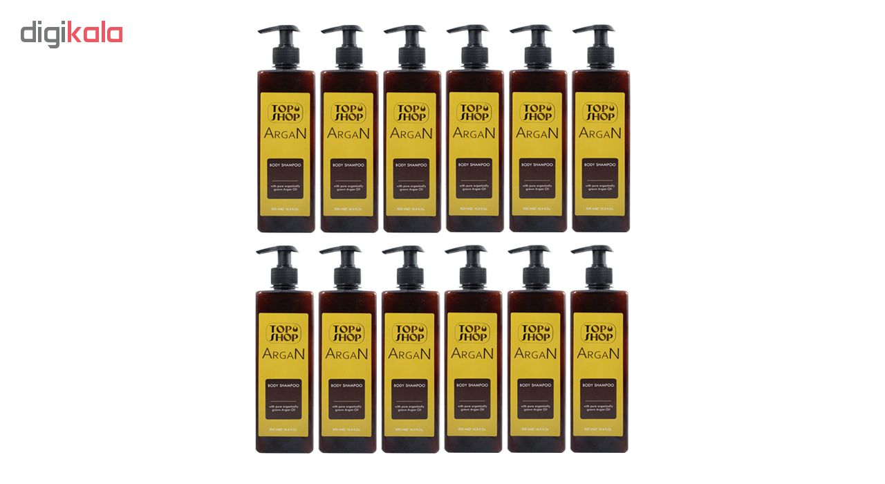 شامپو بدن تاپ شاپ مدل Argan Oil حجم 500 میلی لیتر مجموعه 12 عددی