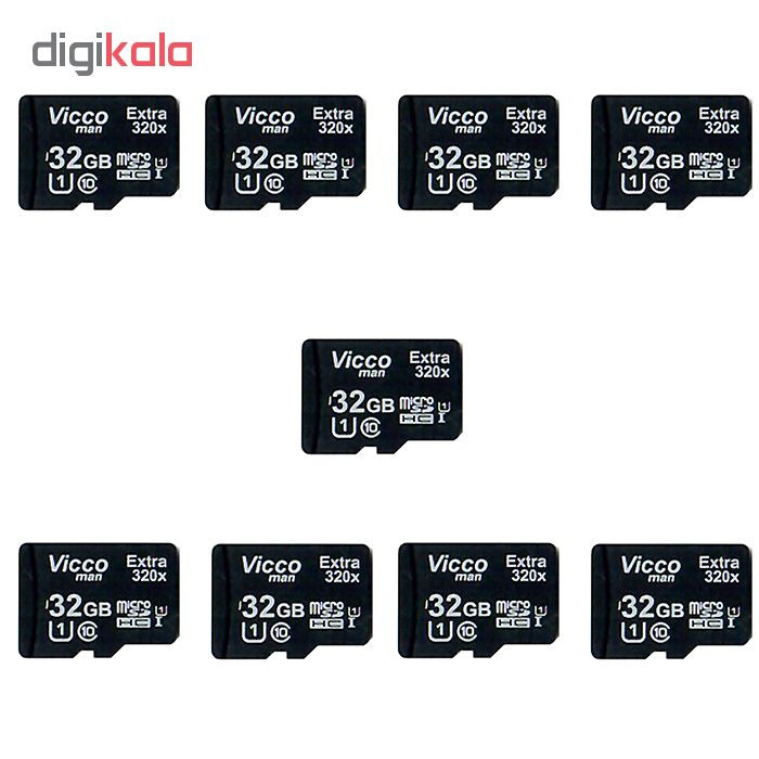 کارت حافظه microSDHC ویکومن مدل Extre 320X کلاس 10 استاندارد UHS-I U1 سرعت48MBps ظرفیت 32 گیگابایت بسته 10 عددی