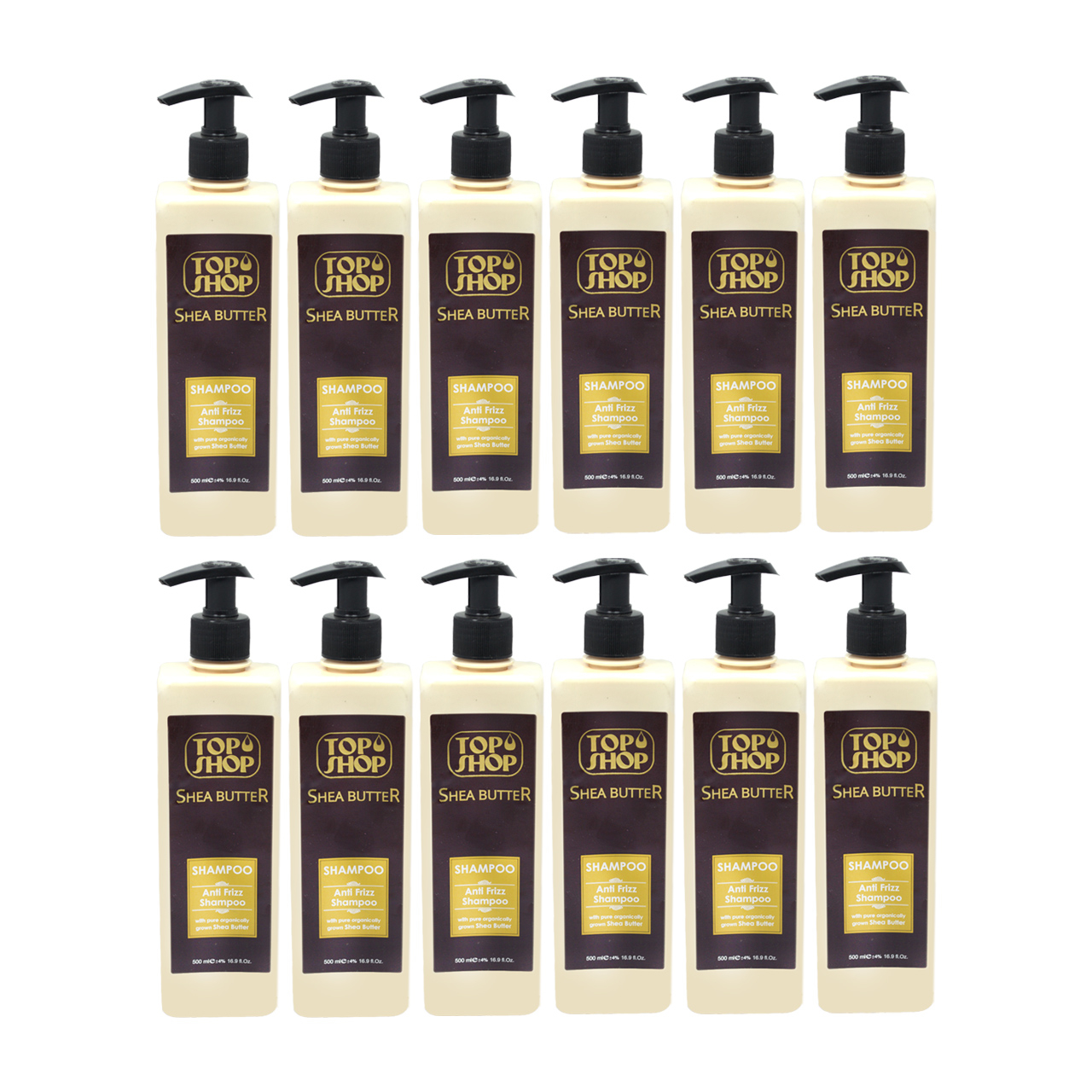 شامپو مو تاپ شاپ مدل Anti Frizz حجم 500 میلی لیتر مجموعه 12 عددی