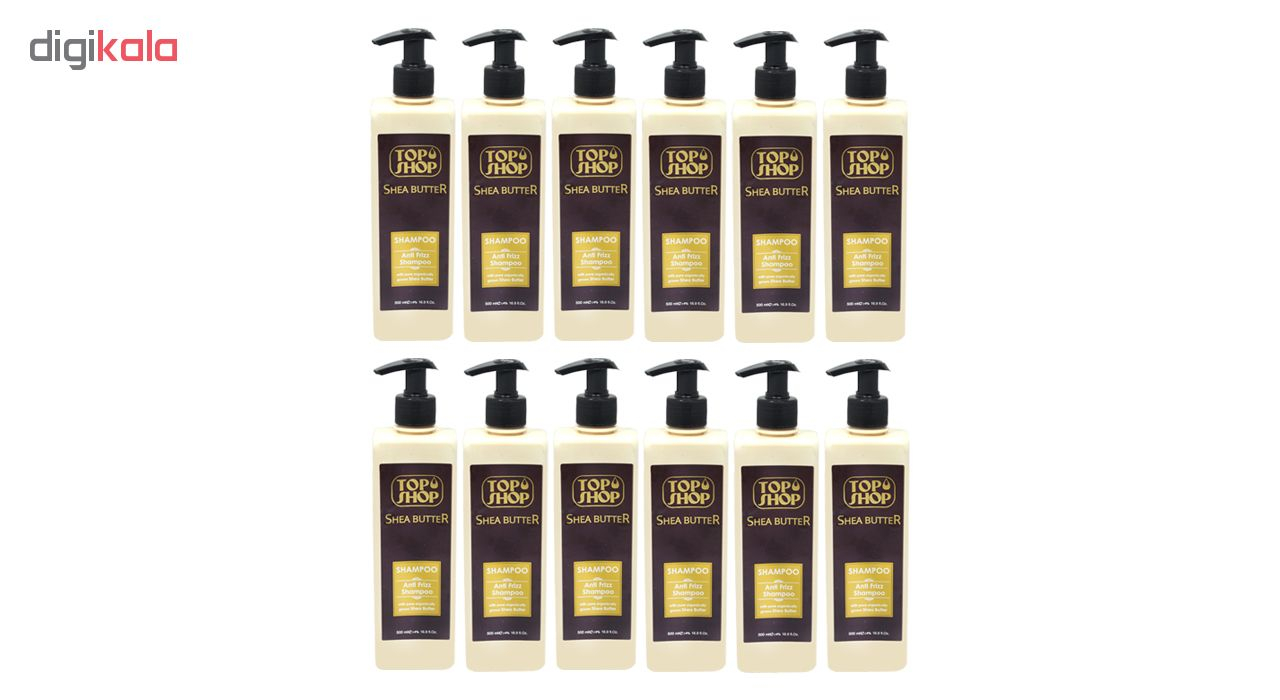 شامپو مو تاپ شاپ مدل Anti Frizz حجم 500 میلی لیتر مجموعه 12 عددی