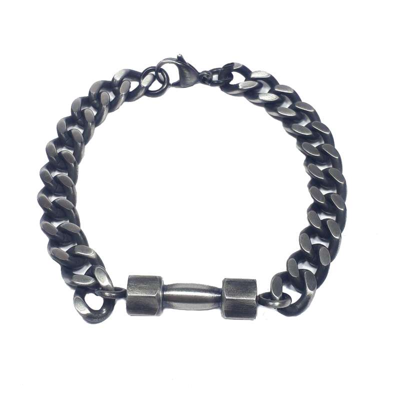 دستبند مردانه طرح دمبل کد 4453