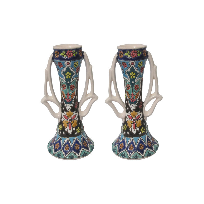 شمعدان مینا کاری کد A013 بسته 2 عددی
