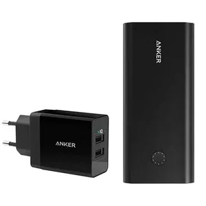 شارژر همراه انکر مدل A1374 ظرفیت 26800 میلی آمپر ساعت  به همراه شارژر دیواری انکر
