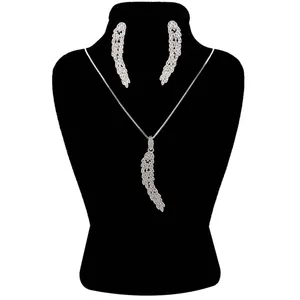 نیم ست نقره زنانه طرح پر کد 001