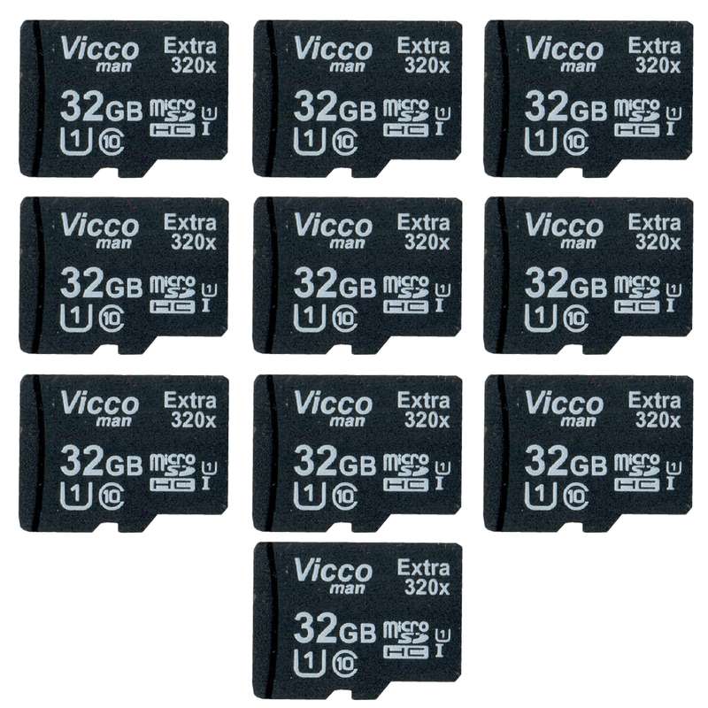 کارت حافظه microSDHC ویکومن مدل Extre 320X کلاس 10 استاندارد UHS-I U1 سرعت48MBps ظرفیت 32 گیگابایت بسته 10 عددی کارت حافظه microSDHC ویکومن مدل Extre 320X کلاس 10 استاندارد UHS-I U1 سرعت48MBps ظرفیت 32 گیگابایت بسته 10 عددی