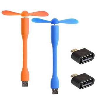 پنکه همراه USB پرشین کت به همراه مبدل microUSB مجموعه 4 عددی