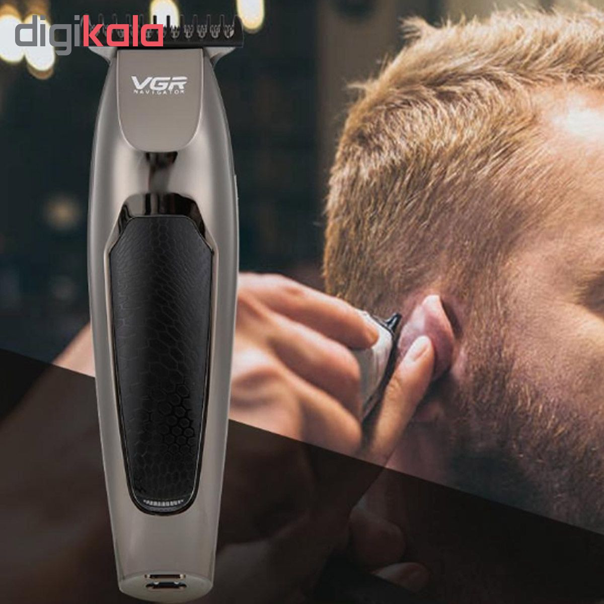 ماشین اصلاح موی صورت تریمر وی جی آر مدل V-030، با قابلیت شارژ شدن سریع، دارای سری قابل شست‌وشو و طراحی ارگونومیک، منبع انرژی برق و باتری، اندازه اصلاح 0 تا 10 میلی‌متر، جنس تیغه استیل ضد زنگ، مدت زمان شارژ 75 دقیقه و مدت زمان استفاده پس از شارژ 100 دقیقه