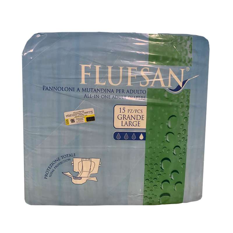 پوشینه بزرگسال فلوسان مدل Large بسته 15 عددی پوشینه بزرگسال فلوسان مدل Large بسته 15 عددی