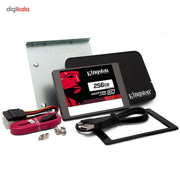 حافظه SSD کینگستون مدل KC400 با ظرفیت 256 گیگابایت به همراه کیت ارتقا