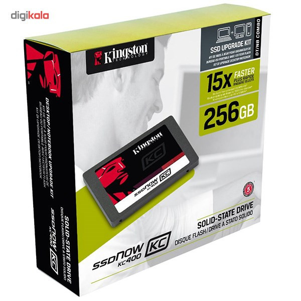 حافظه SSD کینگستون مدل KC400 با ظرفیت 256 گیگابایت به همراه کیت ارتقا