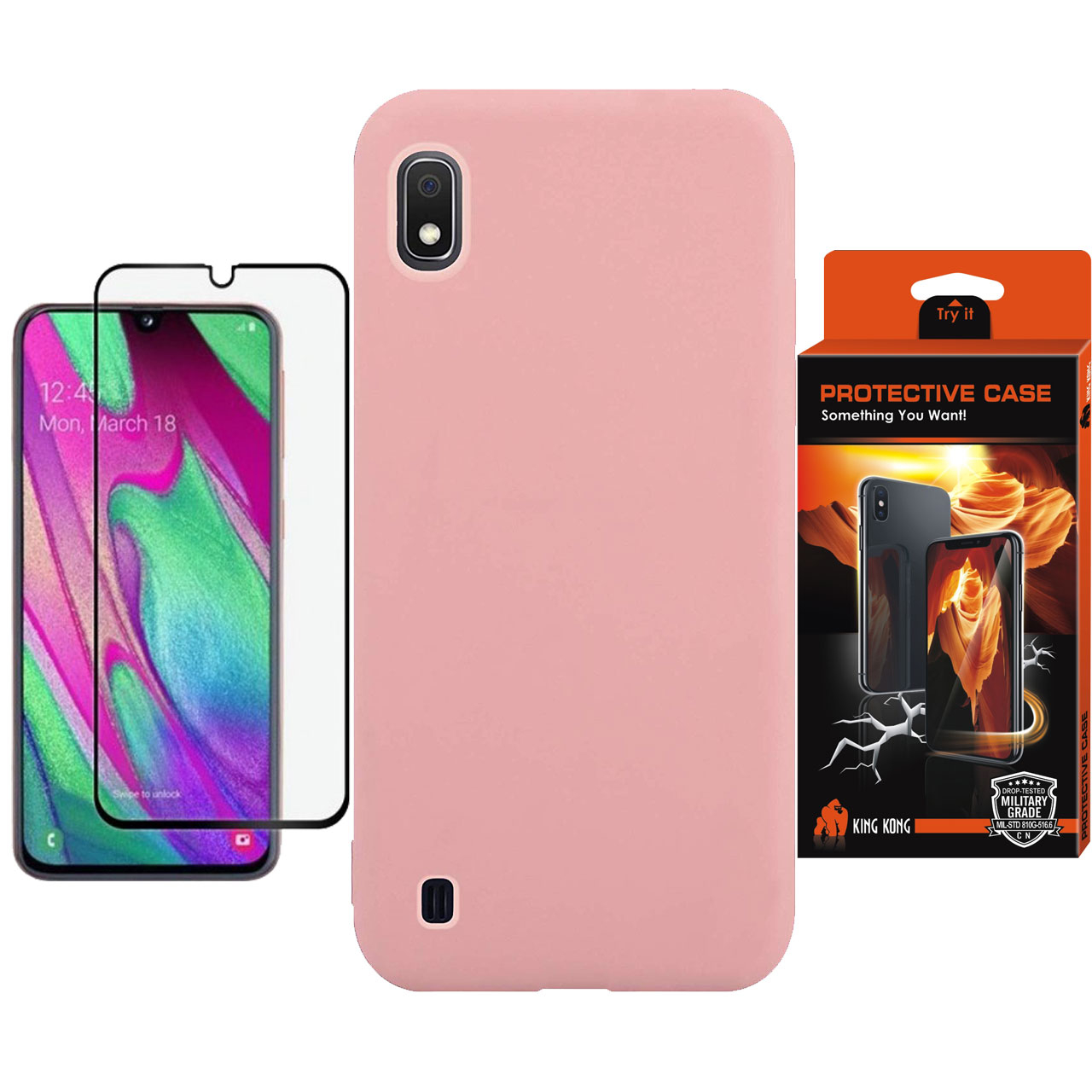 کاور کینگ کونگ مدل SLCN مناسب برای گوشی موبایل سامسونگ Galaxy A10 به همراه محافظ صفحه نمایش 