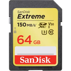  کارت حافظه SDXC سن دیسک مدل Extreme  V30 کلاس 10 استاندارد UHS-1 U3 سرعت 150mbps ظرفیت 64 گیگابایت