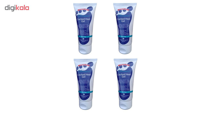 ژل رفع ترک پا درمین مدل Cracked Heel وزن 60 گرم مجموعه 4 عددی