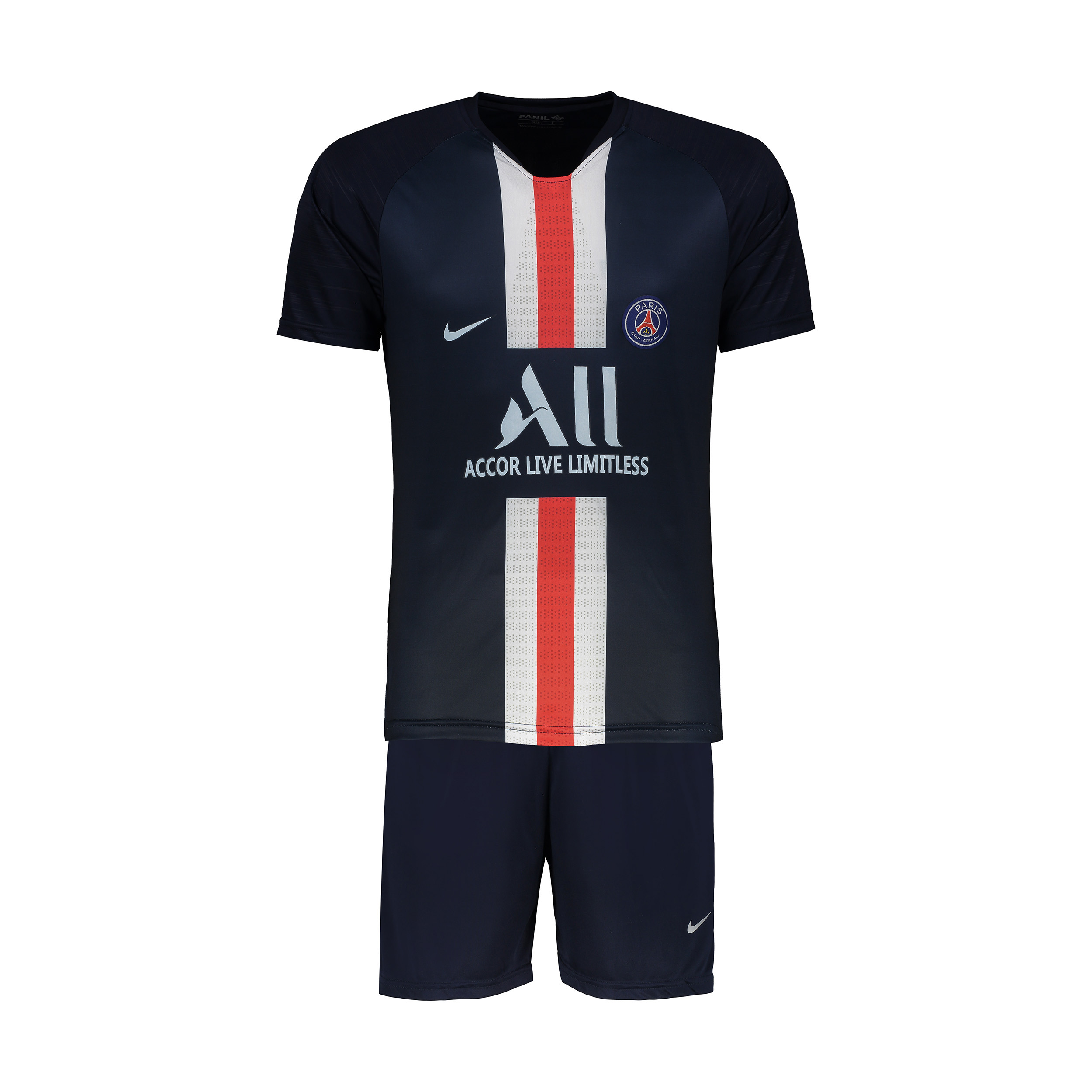 ست پیراهن و شورت ورزشی پسرانه پانیل طرح تیم پاریس طرح Mbappe