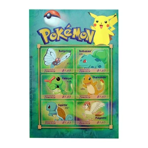 تمبر یادگاری سری کارتونی مدل POKEMON مجموعه 6 عددی