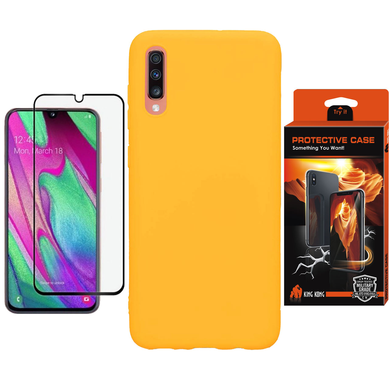 کاور کینگ کونگ مدل SLCN مناسب برای گوشی موبایل سامسونگ Galaxy A70 به همراه محافظ صفحه نمایش