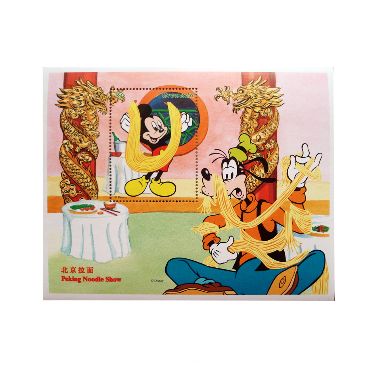 تمبر یادگاری سری کارتونی مدل micky and goofy کد 002