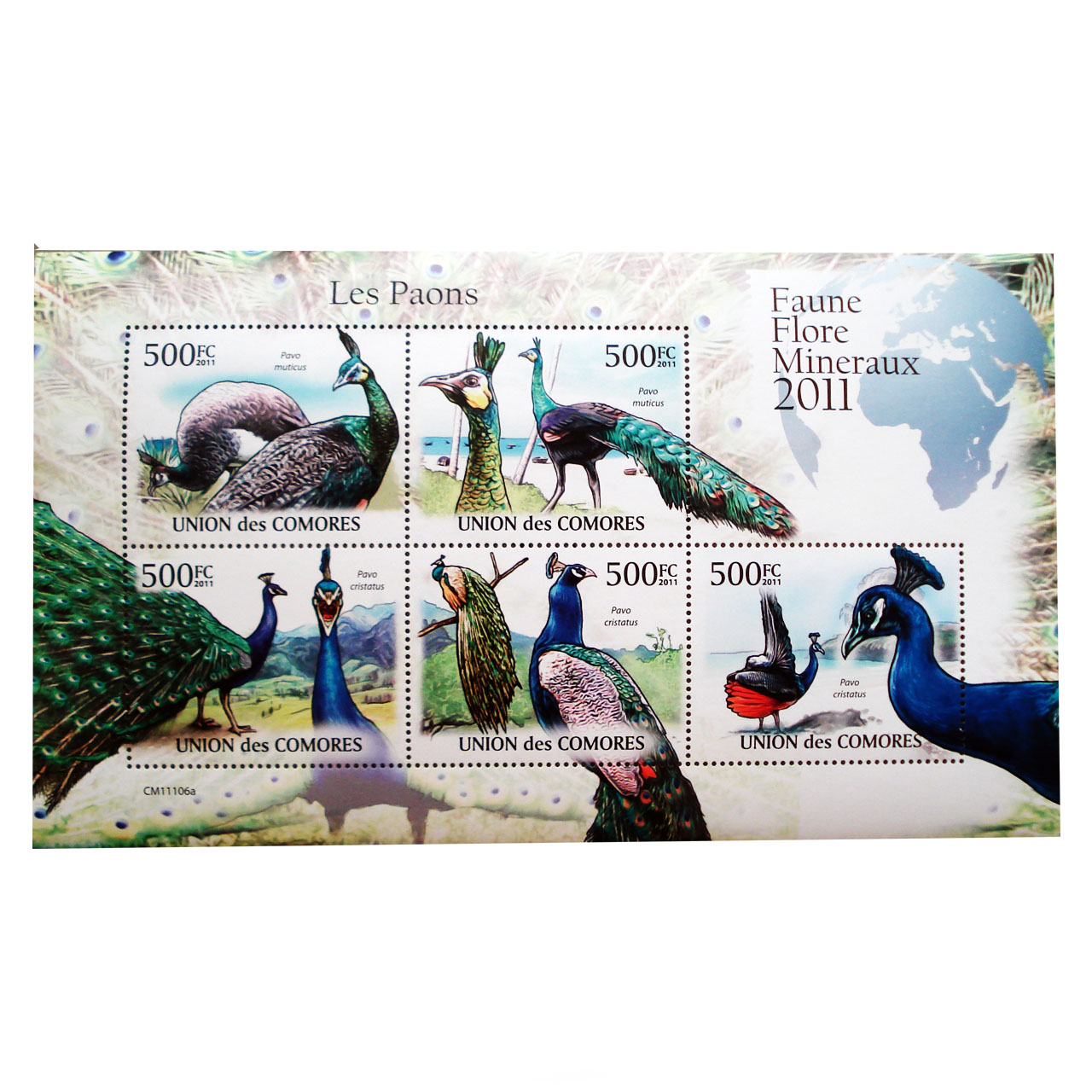 تمبر یادگاری سری حیوانات مدل Peacock مجموعه 5 عددی