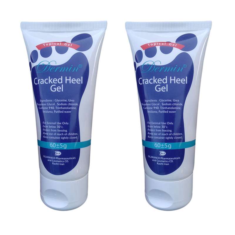 ژل رفع ترک پا درمین مدل Cracked Heel وزن 60 گرم مجموعه 2 عددی