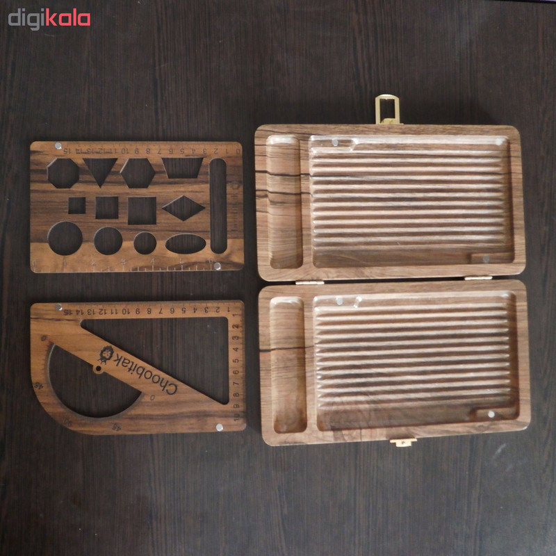 بسته لوازم التحریر چوبی تک مدل 1398 مجموعه 29 عددی