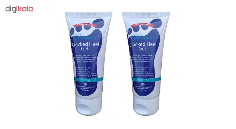ژل رفع ترک پا درمین مدل Cracked Heel وزن 60 گرم مجموعه 2 عددی