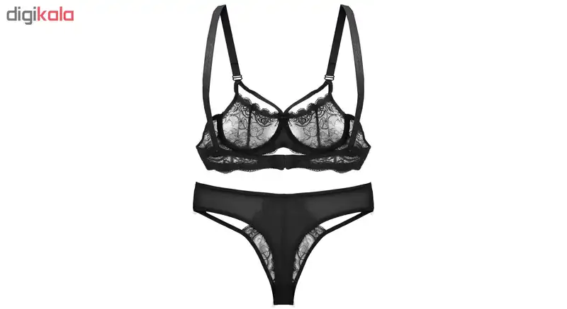 ست شورت و سوتین زنانه مدل لیدوما کد 1011B رنگ مشکی