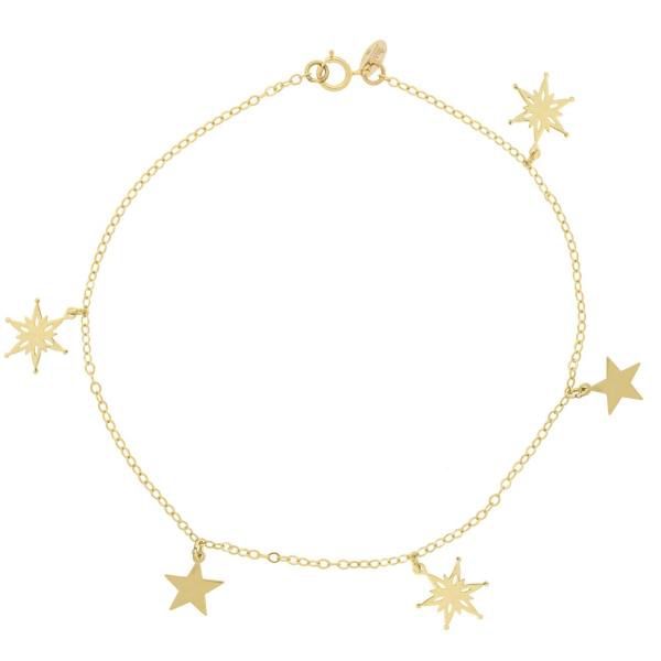 پابند طلا 18 عیار زنانه طرح ستاره کد UN002 -  - 1