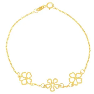 دستبند نقره زنانه طرح گل کد UN001