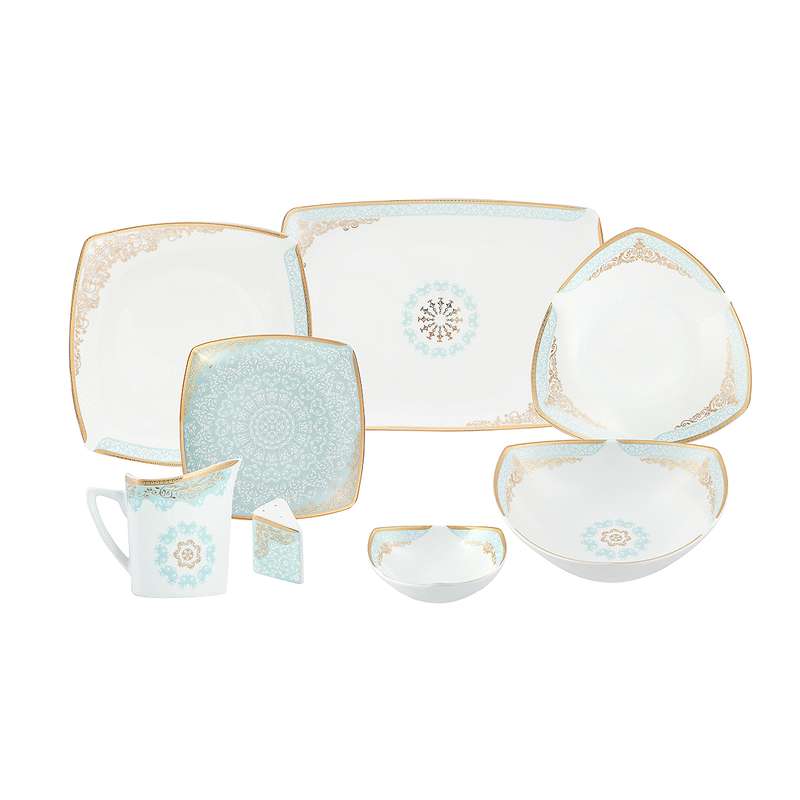 سرویس غذاخوری 30 پارچه چینی پردیس کاشان سری پاریس مدل دنیا کد i190 سرویس غذاخوری 30 پارچه چینی پردیس کاشان سری پاریس مدل دنیا کد i190