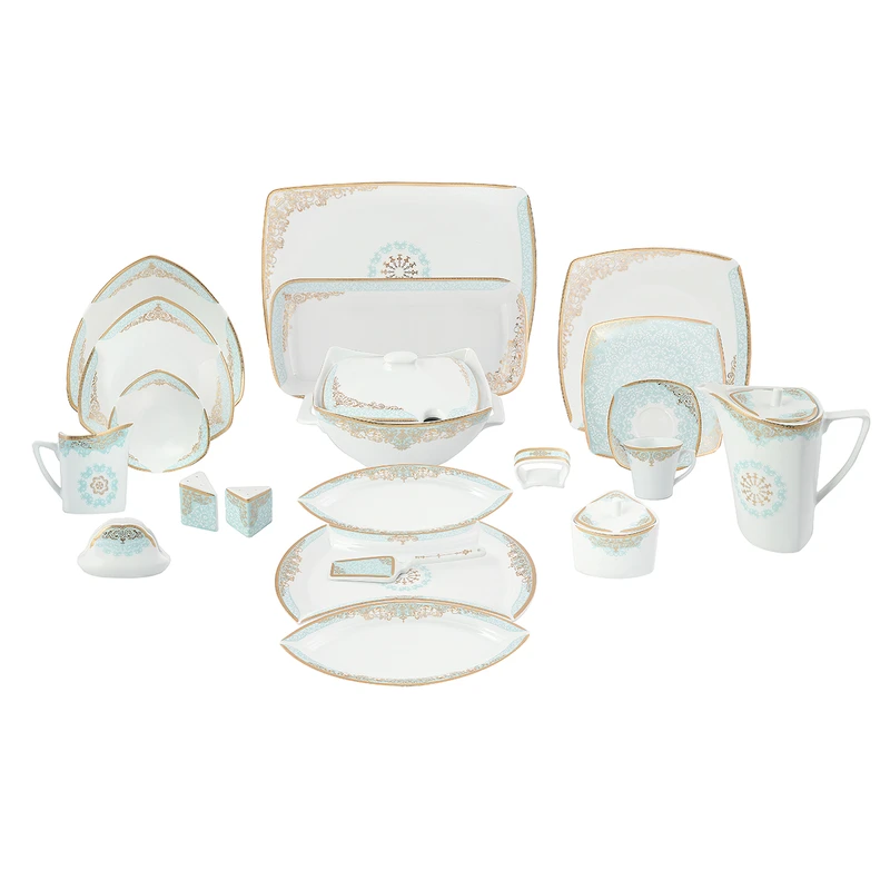 سرویس غذاخوری 105 پارچه چینی پردیس کاشان سری پاریس طرح دنیا کد i190