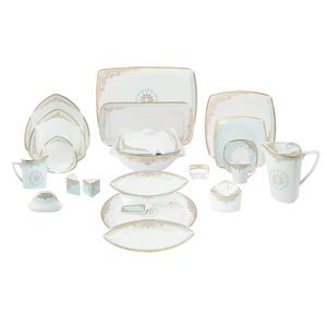 سرویس غذاخوری 105 پارچه چینی پردیس کاشان سری پاریس طرح دنیا کد i190