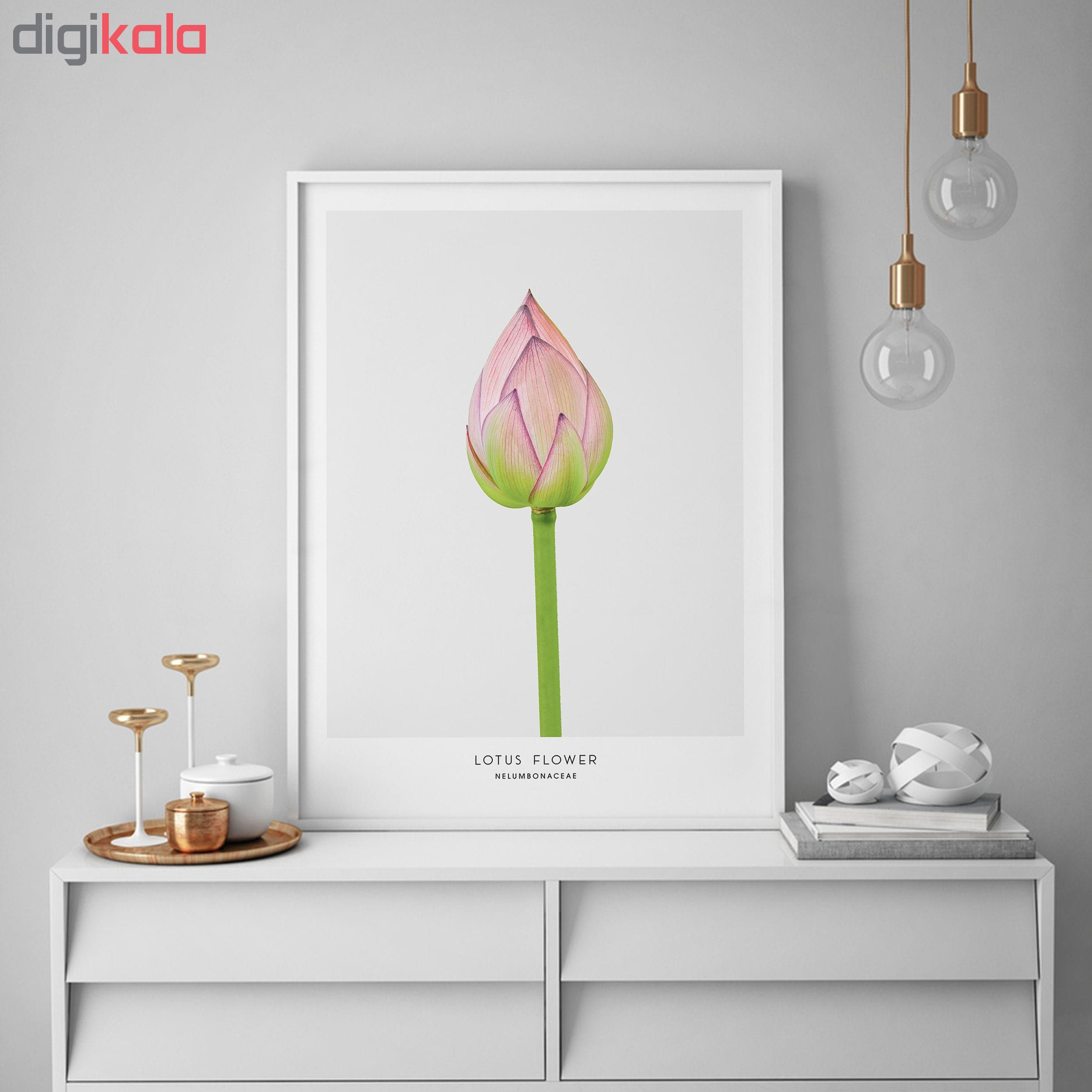 تابلو سالی وود طرح غنچه گل نیلوفر آبی مدل T130202
