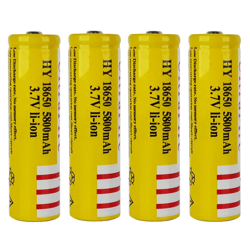 باتری لیتیوم یون اچ وای مدل TBK-18650 ظرفیت 5800 میلی آمپر ساعت  بسته 4 عددی