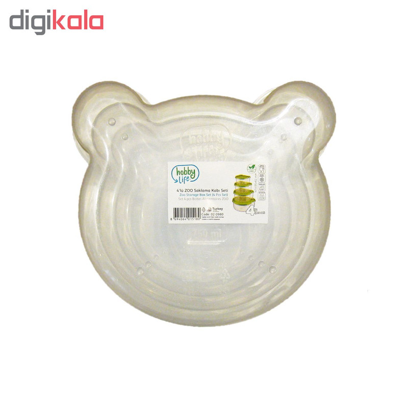 ظرف نگهدارنده غذای کودک هوبی لایف کد 0980 مجموعه 4 عددی