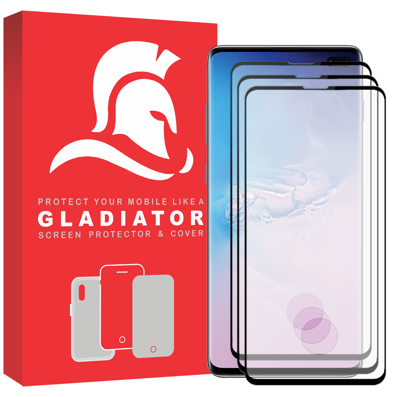 محافظ صفحه نمایش گلادیاتور مدل GPS3000 مناسب برای گوشی موبایل سامسونگ Galaxy S10 Plus بسته سه عددی