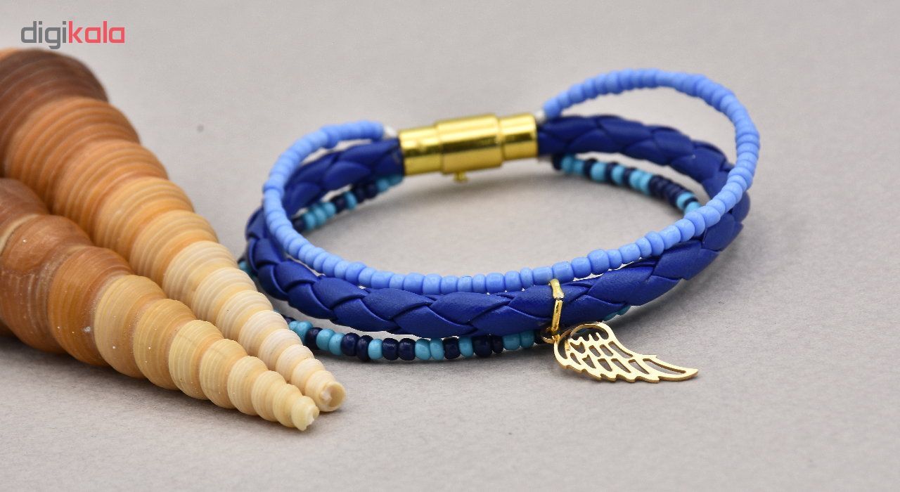 دستبند طلا 18 عیار زنانه طرح بال کد 500M218